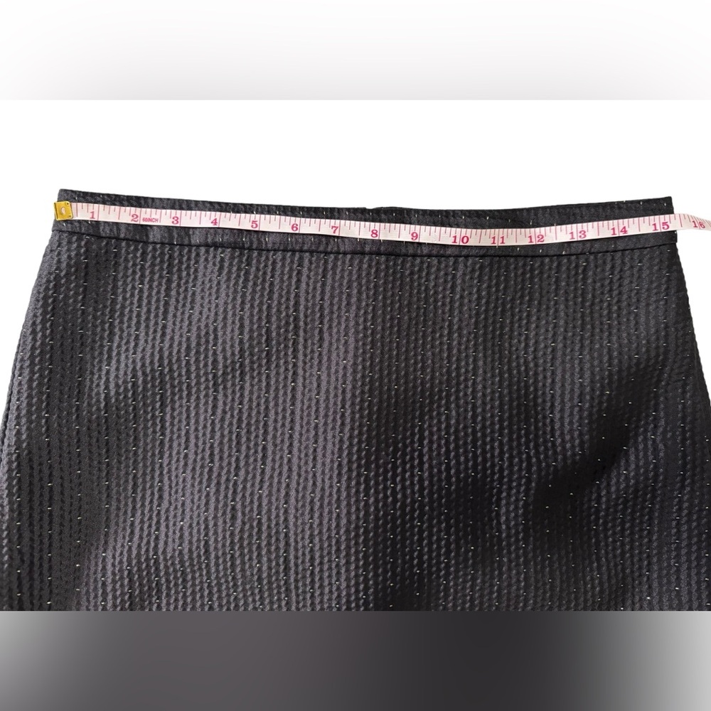 Madewell Shirttail Skirt in Nightfall Jaquard Black and Gold Size 6 - Picture 5 of 11